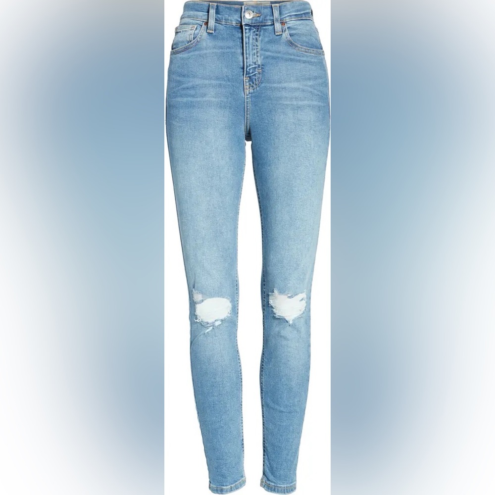 Topshop Moto Jamie Ripped High Waist Ankle Skinny Jeans